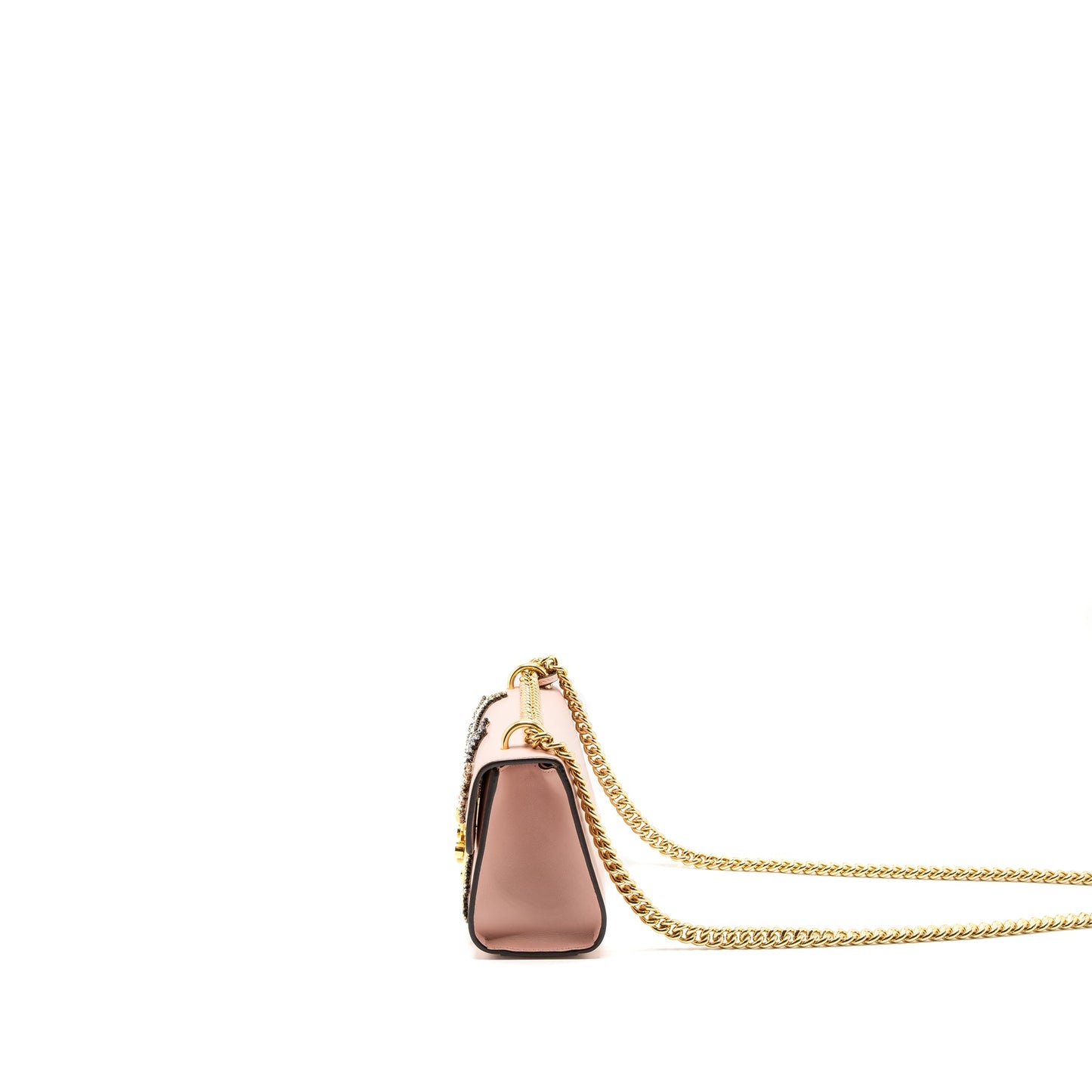 Gucci Padlock Chain Purse Crystal Star Limited Calfskin Pink
