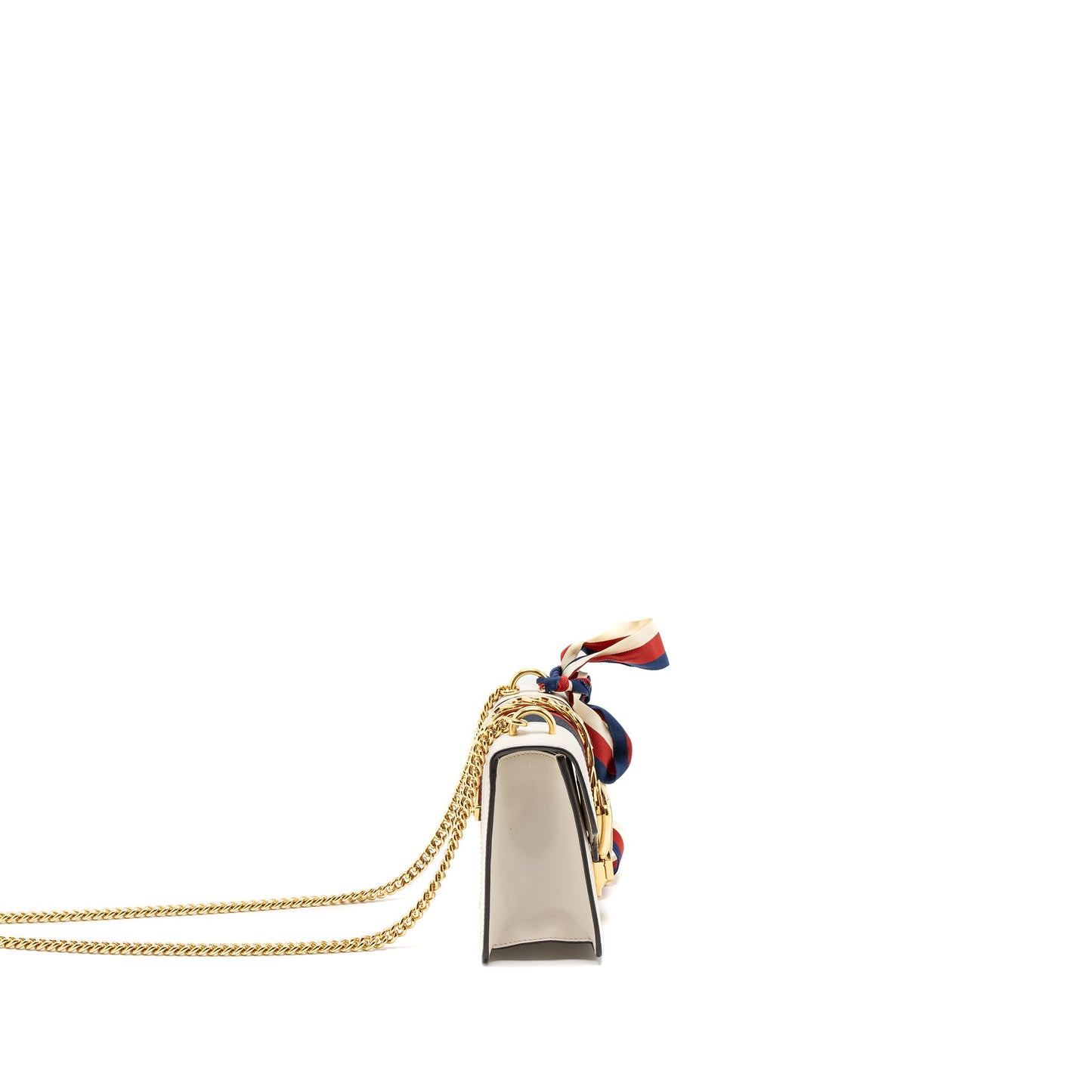 Gucci Mini Sylvie Chain Purse Calfskin White/Multicolour