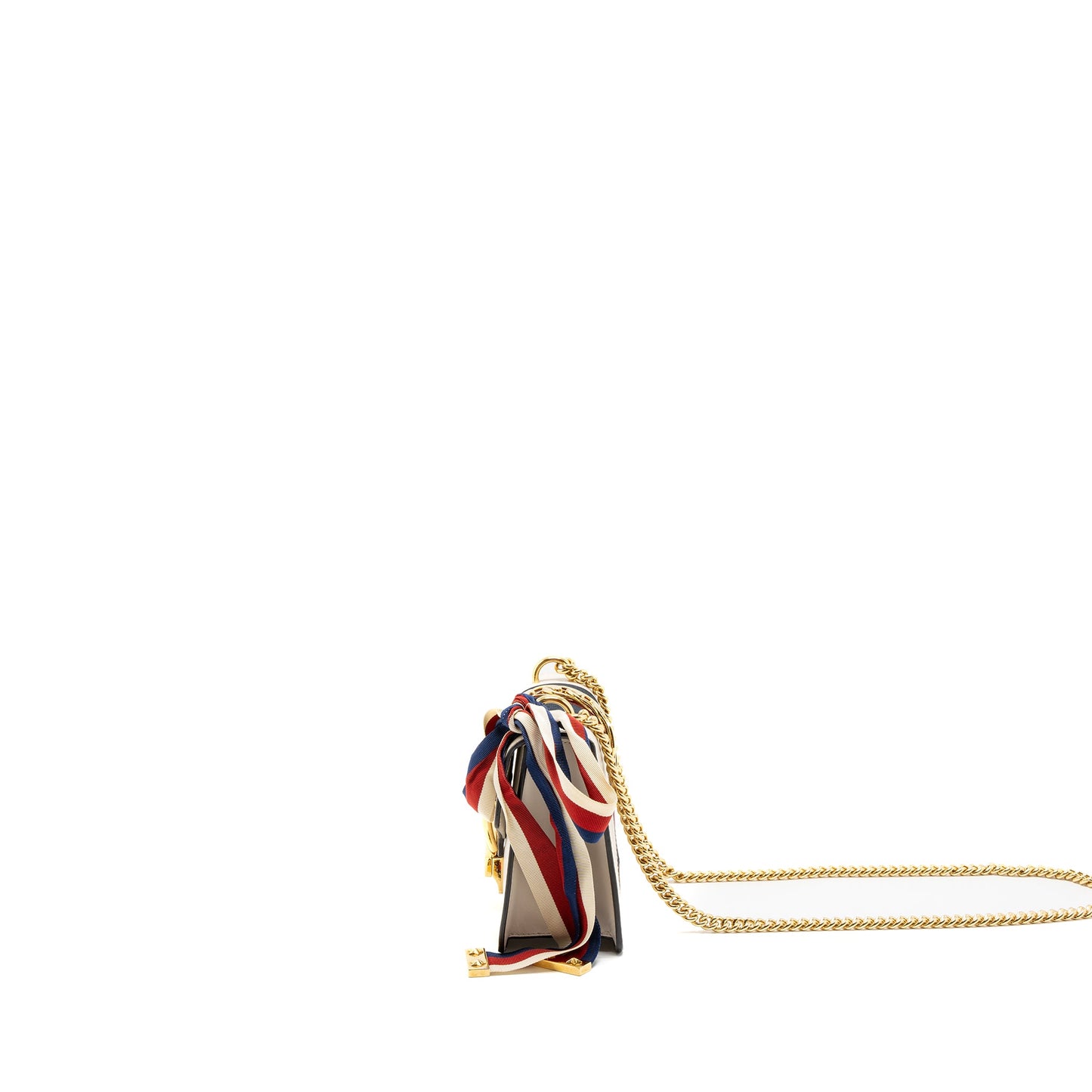 Gucci Mini Sylvie Chain Purse Calfskin White/Multicolour