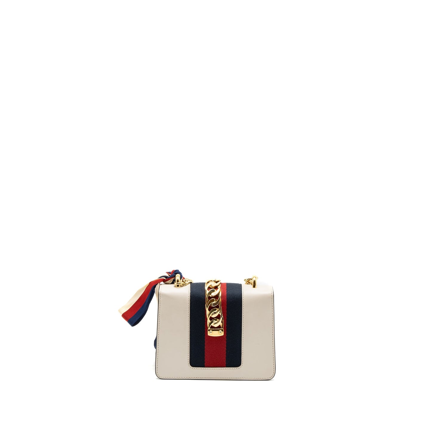Gucci Mini Sylvie Chain Purse Calfskin White/Multicolour