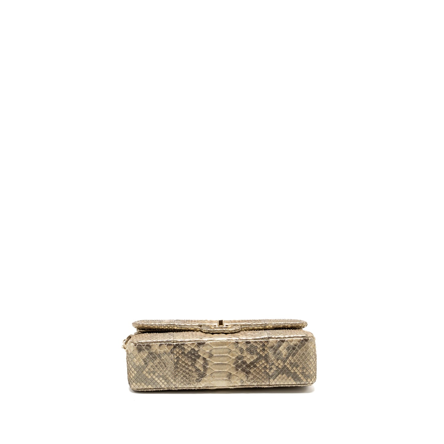 Chanel medium classic double flap bag python Gold GHW