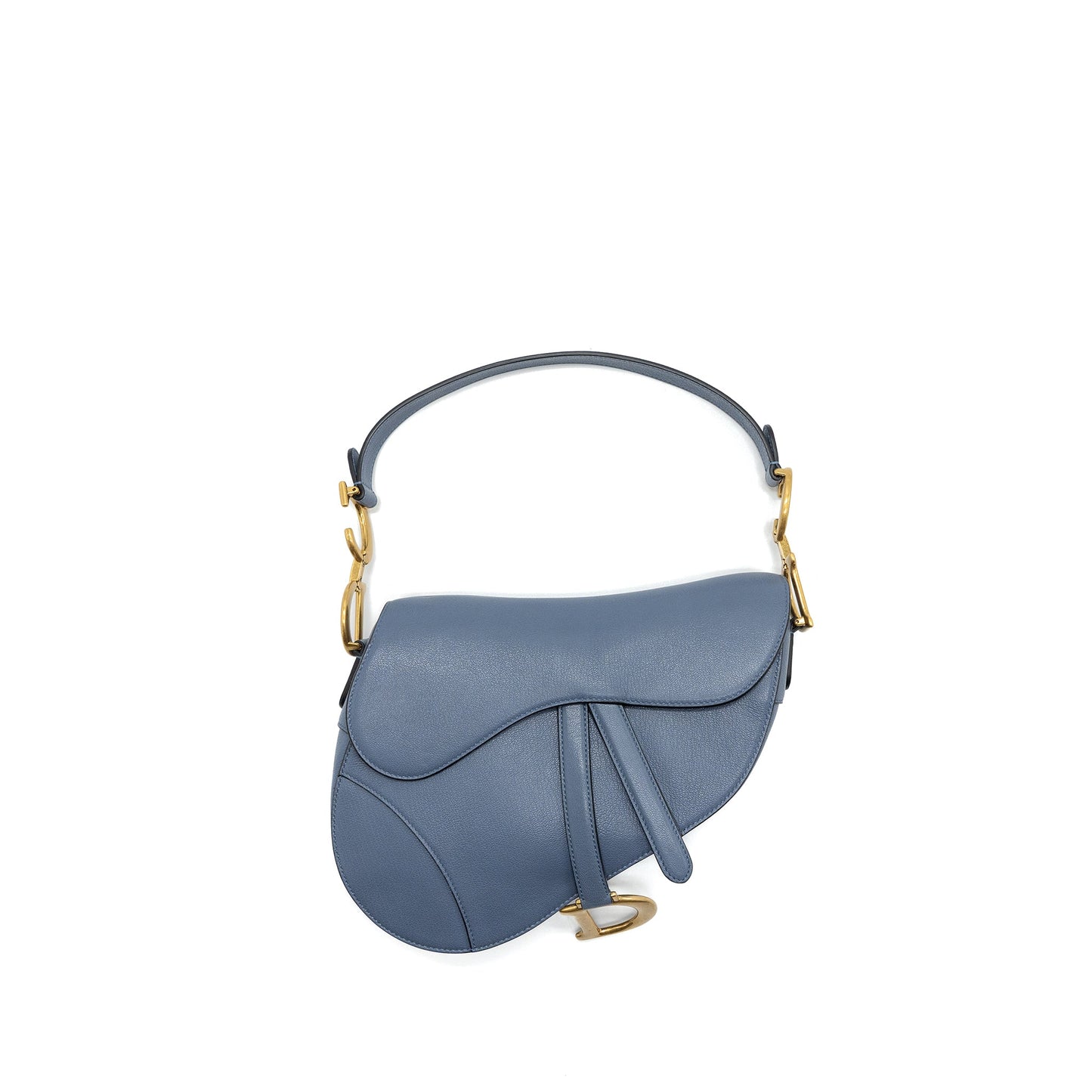 Dior medium saddle Purse goat skin light blue