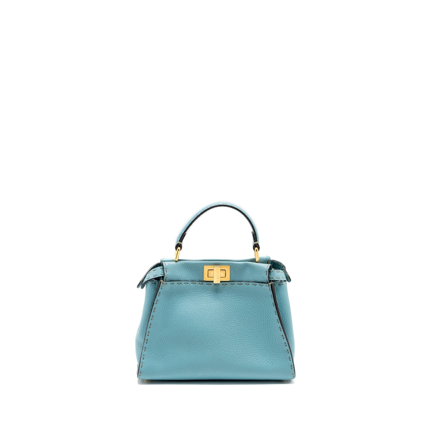 Fendi Mini Peekaboo Purse Calfskin Blue