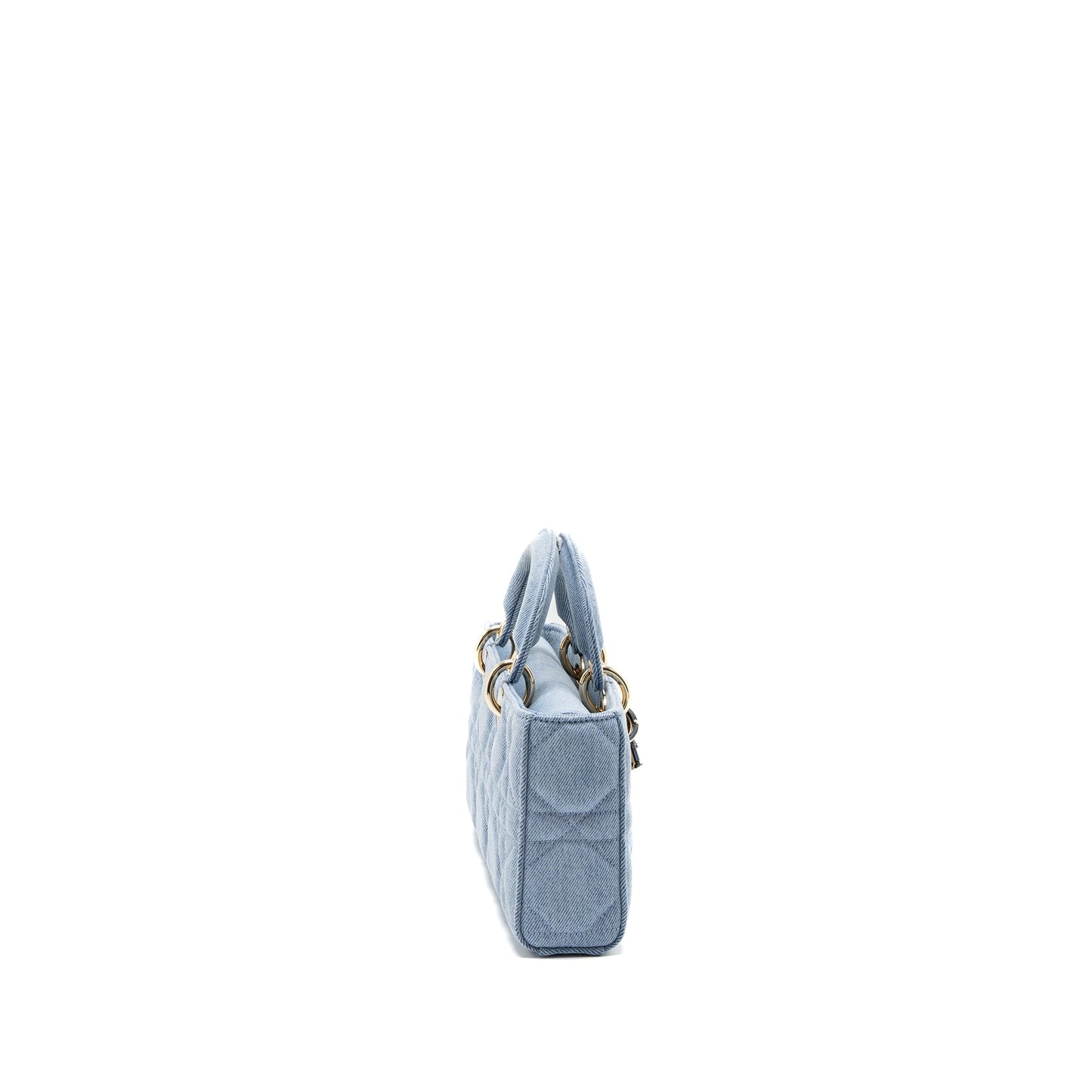 Dior Small Lady D-Joy Purse Macrocannage Denim Blue