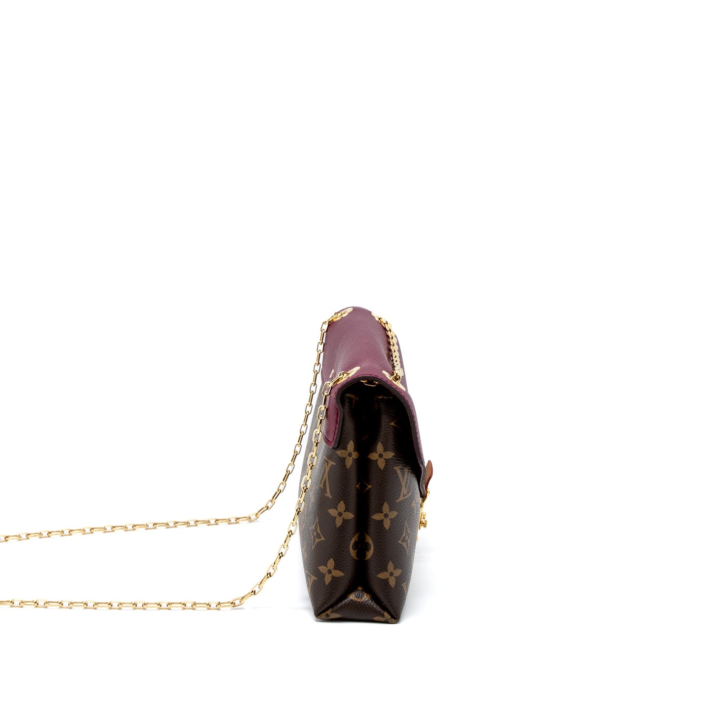 Louis Vuitton Pallas Chain Purse Monogram Canvas/Aurore