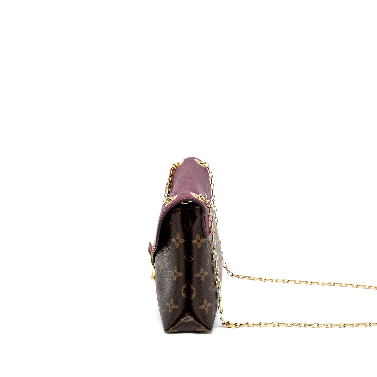 Louis Vuitton Pallas Chain Purse Monogram Canvas/Aurore