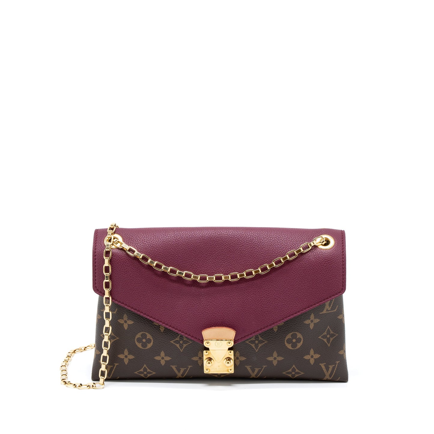 Louis Vuitton Pallas Chain Purse Monogram Canvas/Aurore