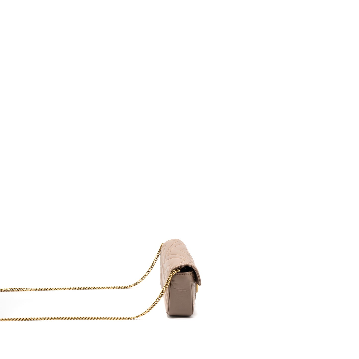Gucci super mini Marmont Purse calfskin beige