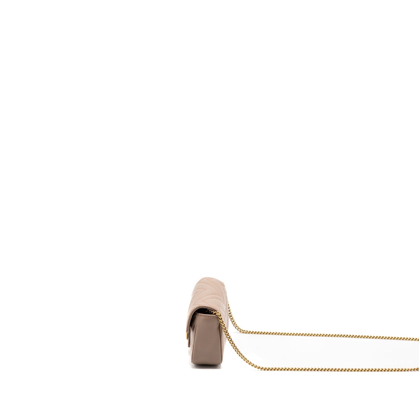 Gucci super mini Marmont Purse calfskin beige