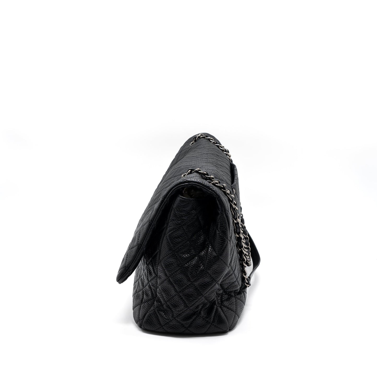 Chanel XXL classic travel flap calfskin black ruthenium hardware