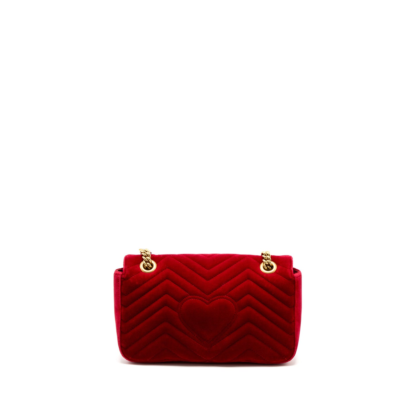 Gucci Small Marmont Purse Velvet Red Brushed