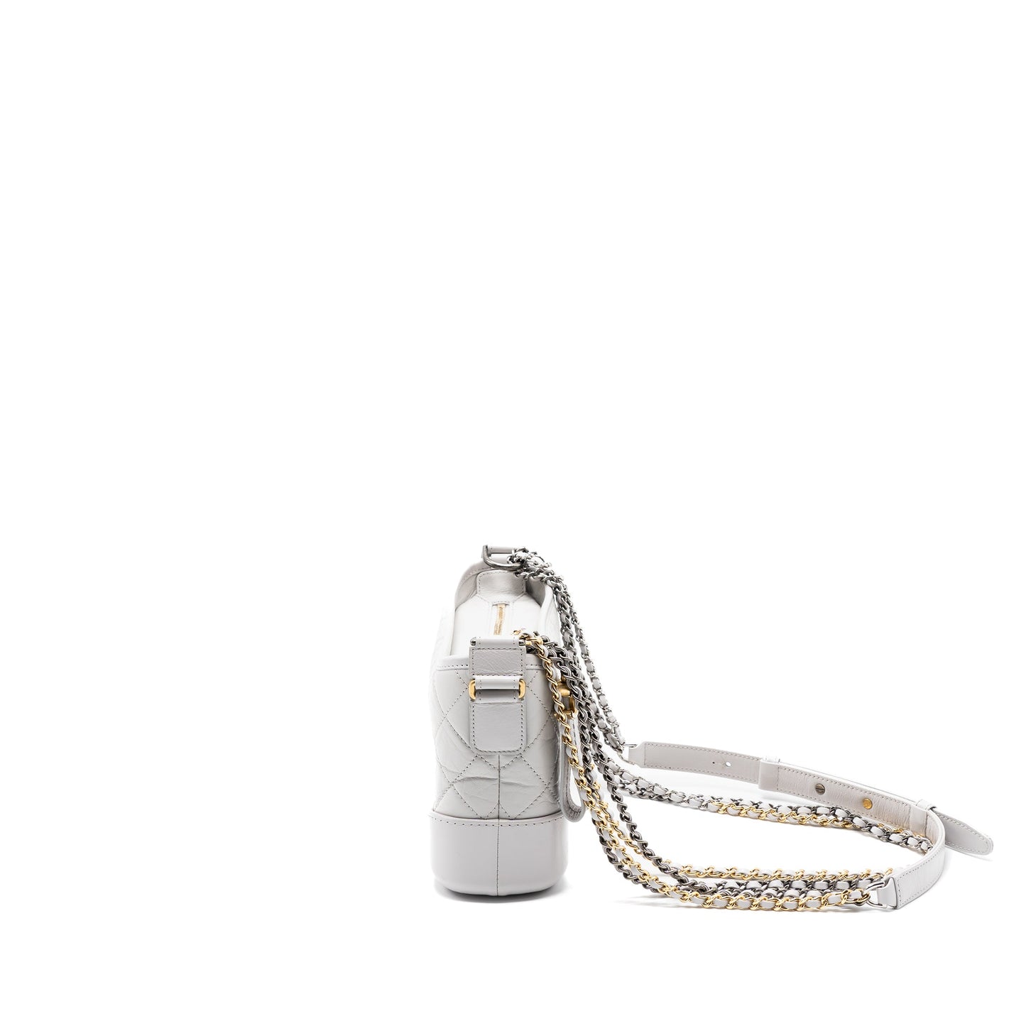 Chanel Small Gabrielle Hobo Bag Aged Calfskin Light Grey GHW