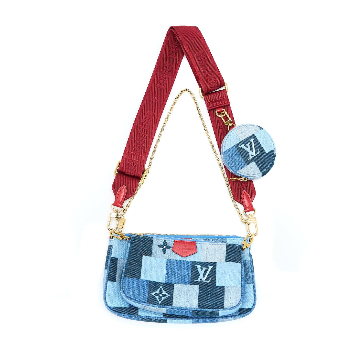 Louis Vuitton Patchwork Multi-Pochette Accessoires Purse Monogram Denim