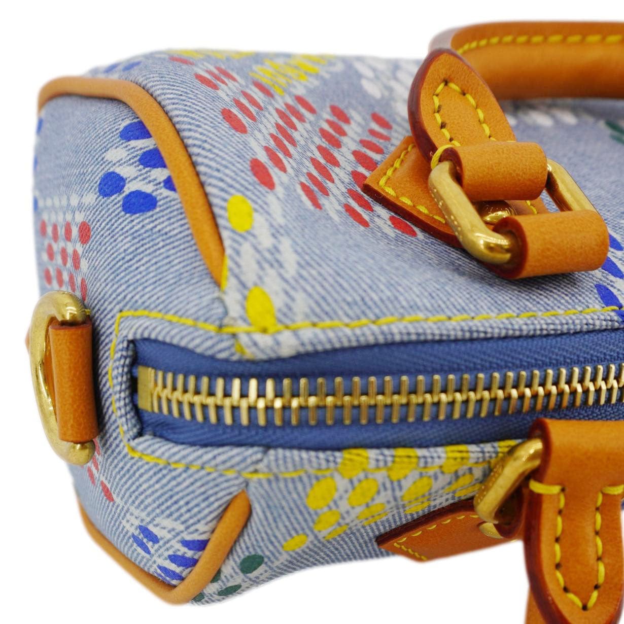 LOUIS VUITTON Speedy 18 Bandouliere LV Vers Damier Denim Crossbody Bag Multicolor