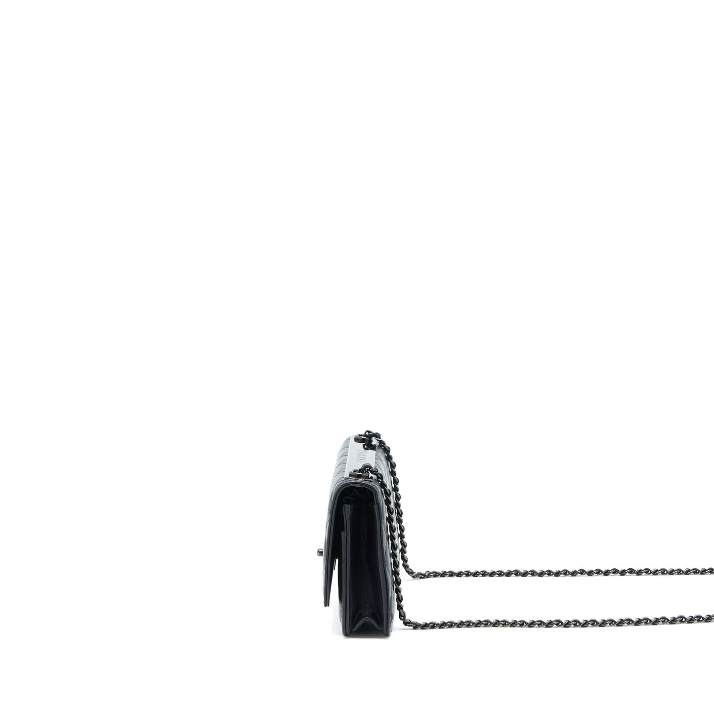 Chanel Trendy CC Wallet on Chain Lambskin So Black with Black Hardware (Microchip)