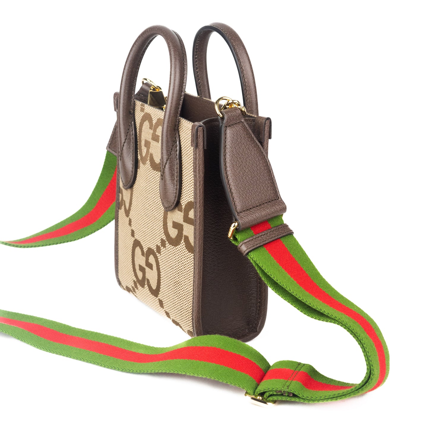 Gucci Jumbo GG Mini Tote Bag in Camel and Ebony Canvas
