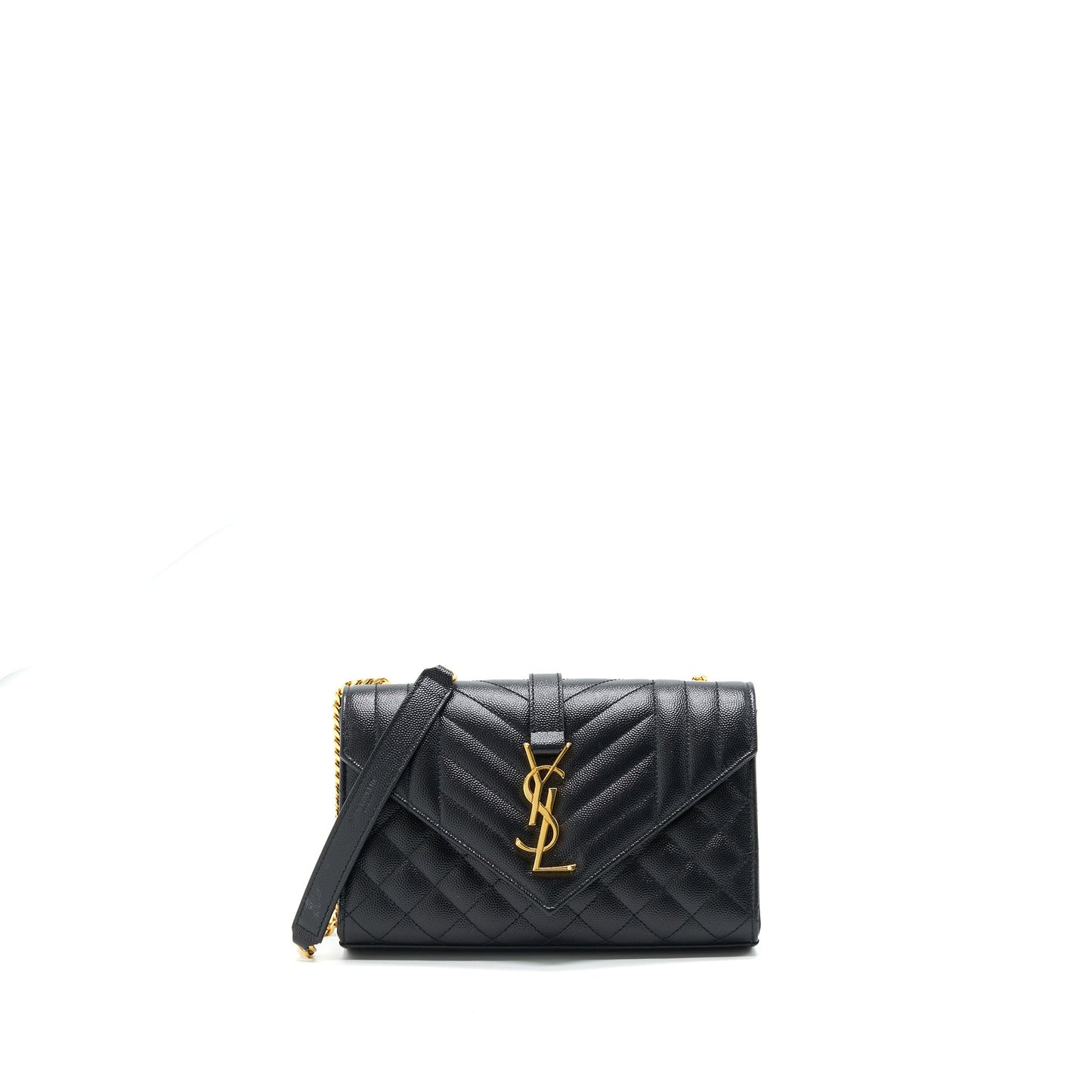 Laurent Small Envelope Crossbody Purse Black With