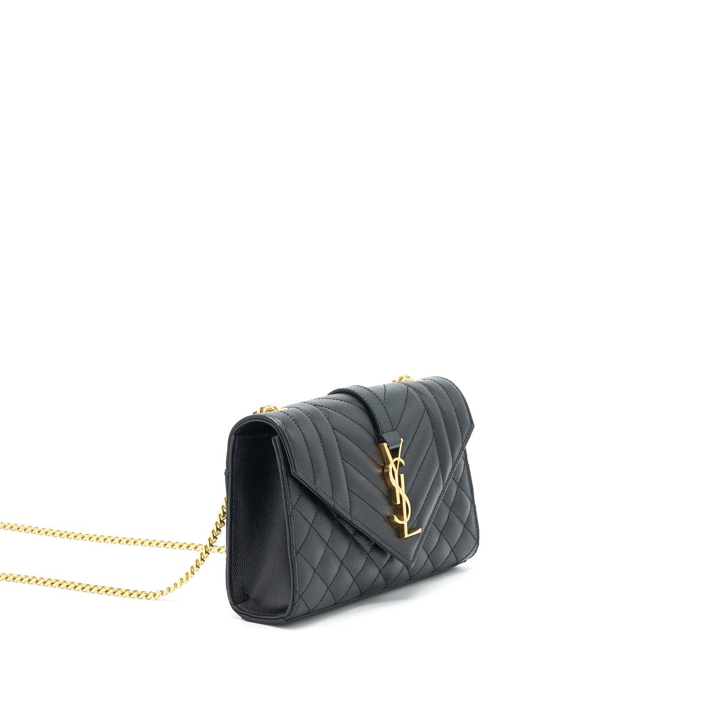 Laurent Small Envelope Crossbody Purse Black With