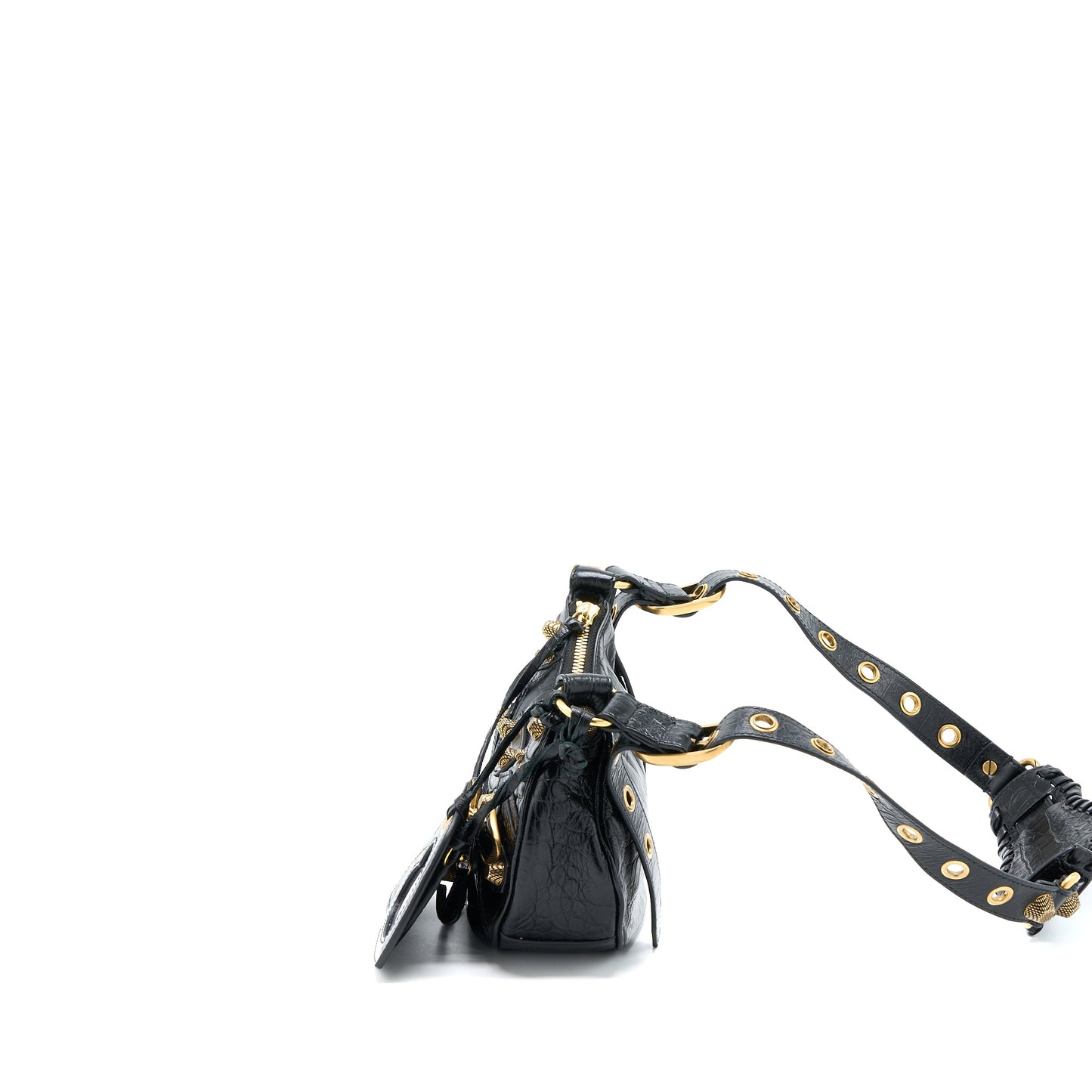 Balenciaga Le Cagole Mini Purse Calfskin Black Aged-Gold Hardware