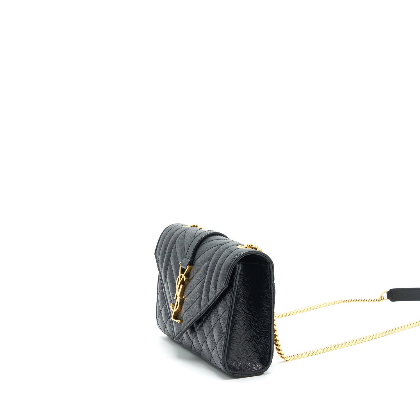 Laurent Small Envelope Crossbody Purse Black With