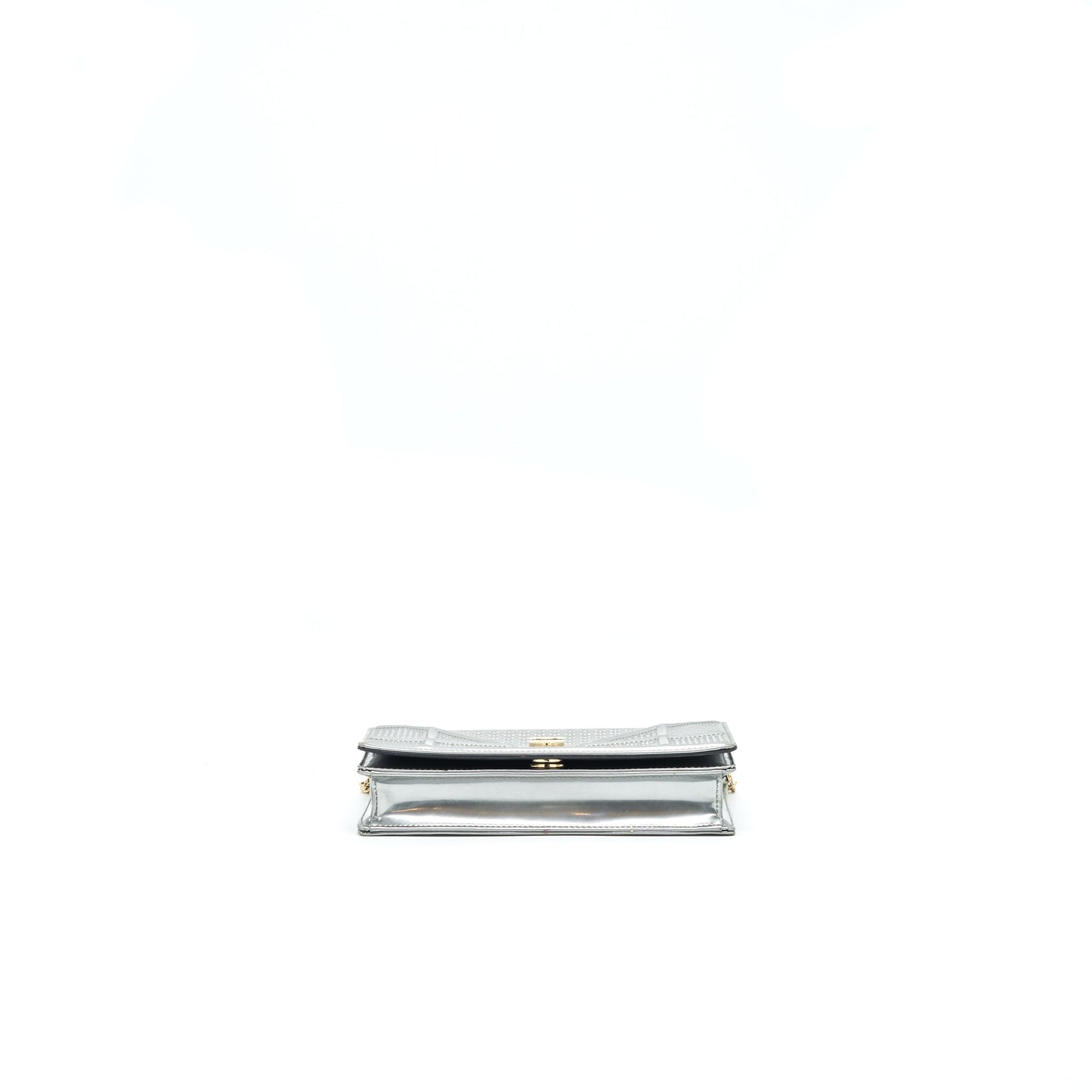 Dior Diorama Wallet on Chain Metallic Silver