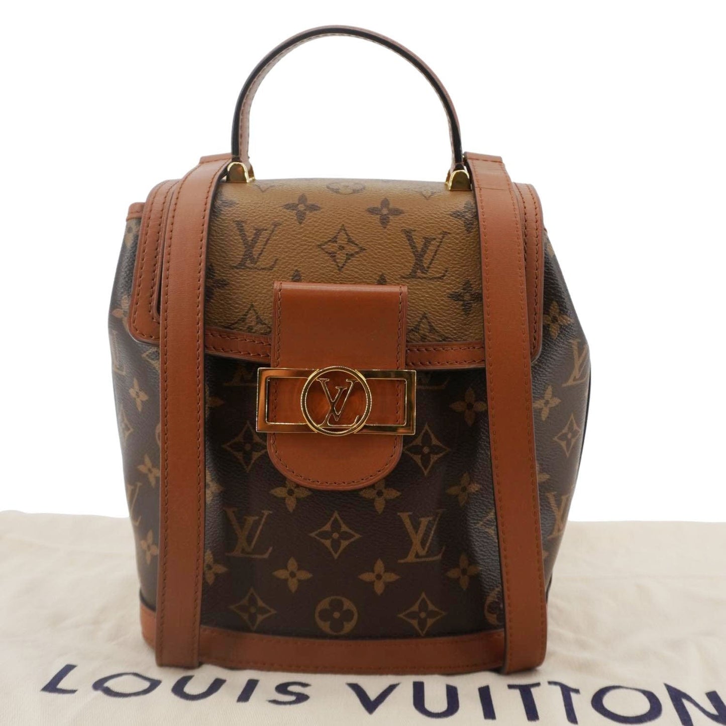 LOUIS VUITTON Dauphine PM Monogram Reverse Canvas Backpack Brown
