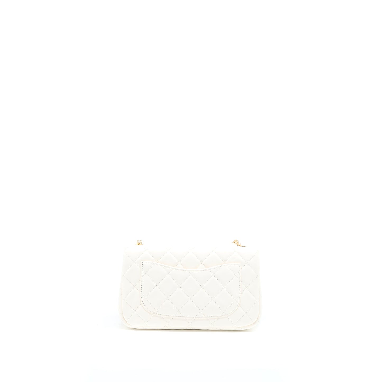 Chanel Pearl Crush Mini Rectangular Lambskin White GHW (Microchip)