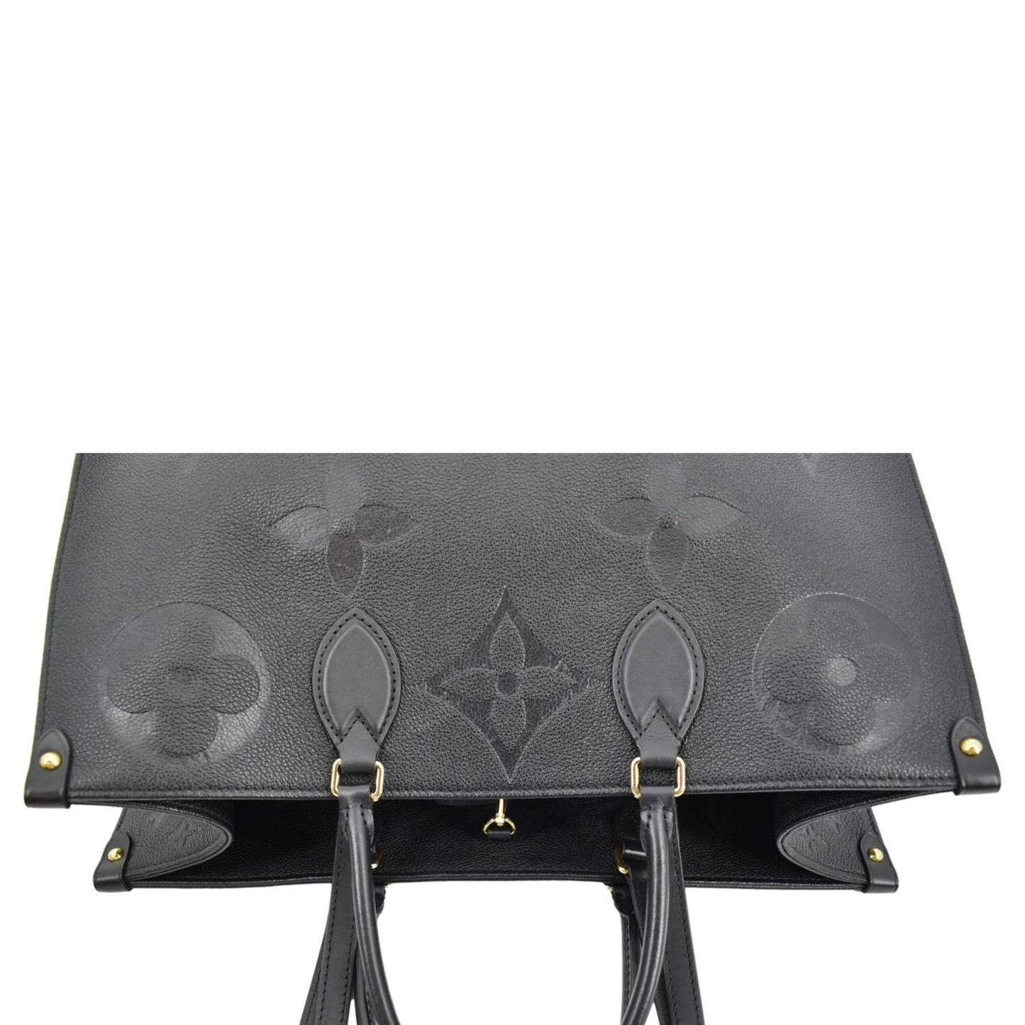 LOUIS VUITTON Onthego GM Monogram Empreinte Leather Tote Bag Black