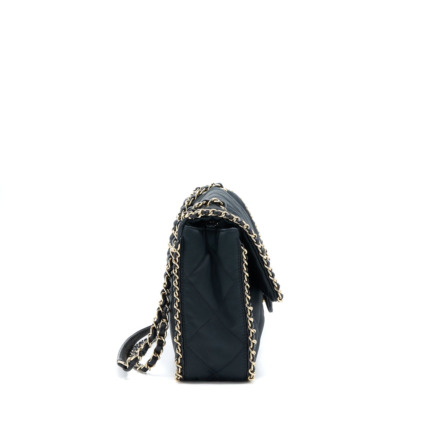 Chanel Seasonal Flap Bag Fabric Black GHW