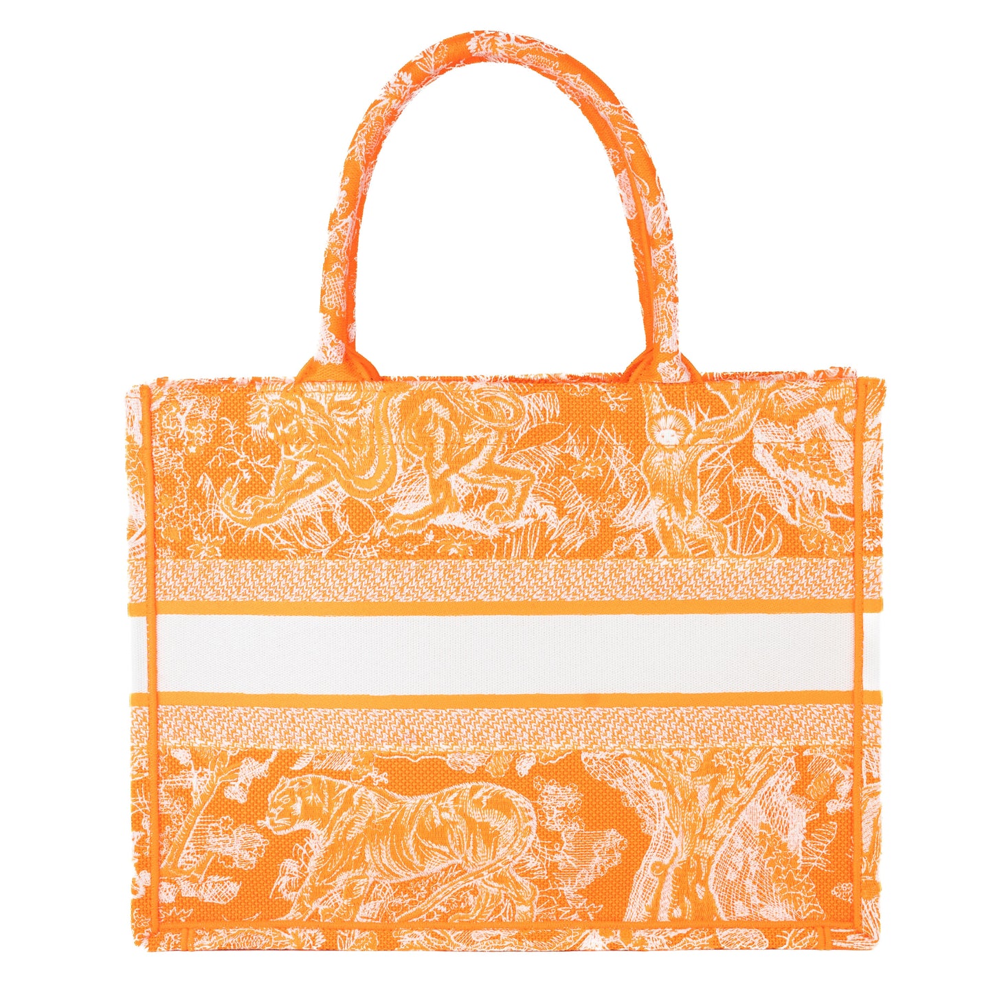 Dior Medium Book Tote in Fluorescent Orange