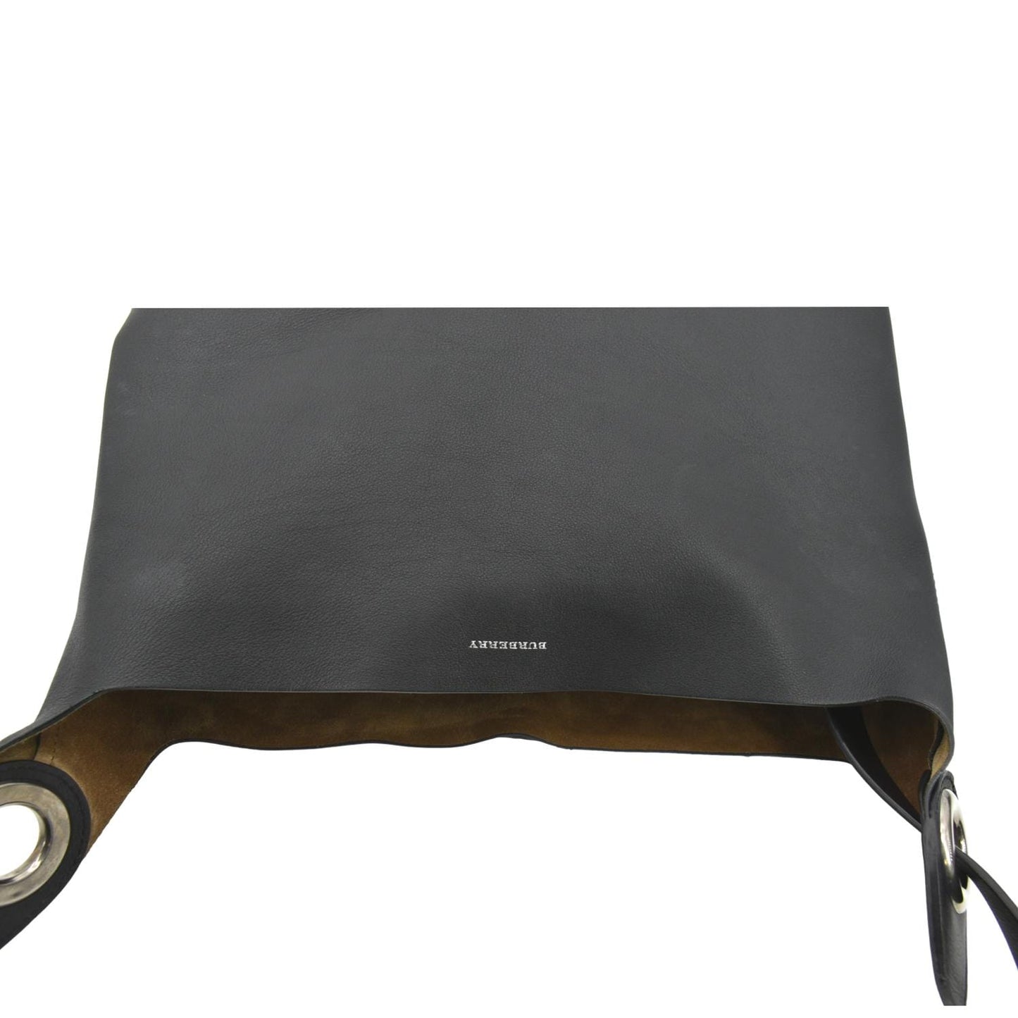 BURBERRY Medium Grommet Smooth Calfskin Hobo Bag Black