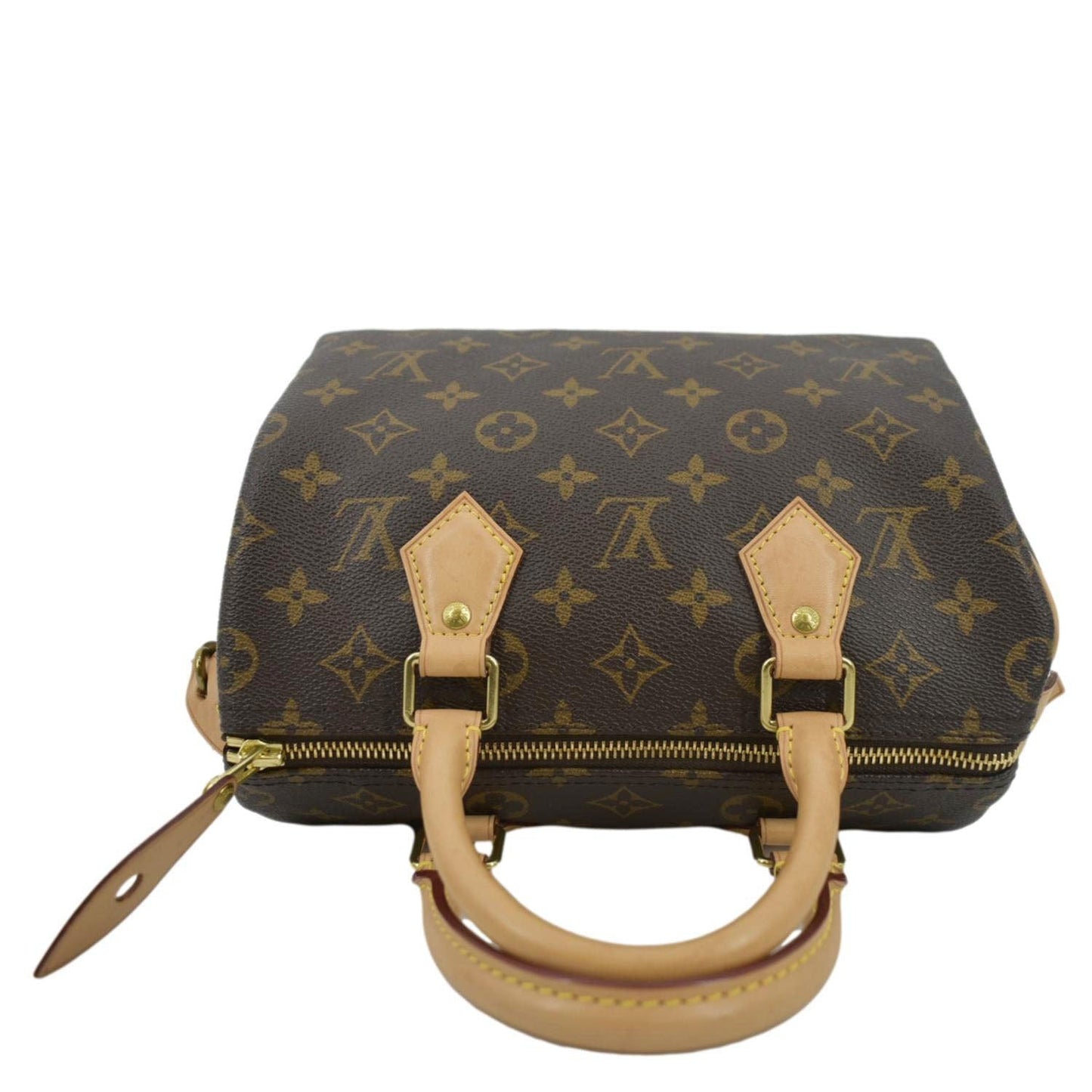 LOUIS VUITTON Speedy 25 Monogram Canvas Satchel Bag Brown