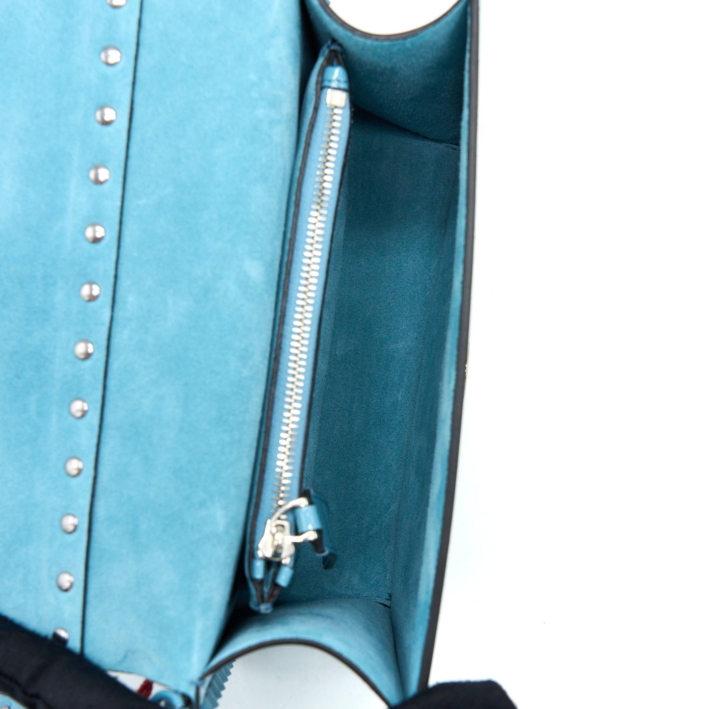 Valentino Rockstud Purse Patent Blue with Blue Hardware