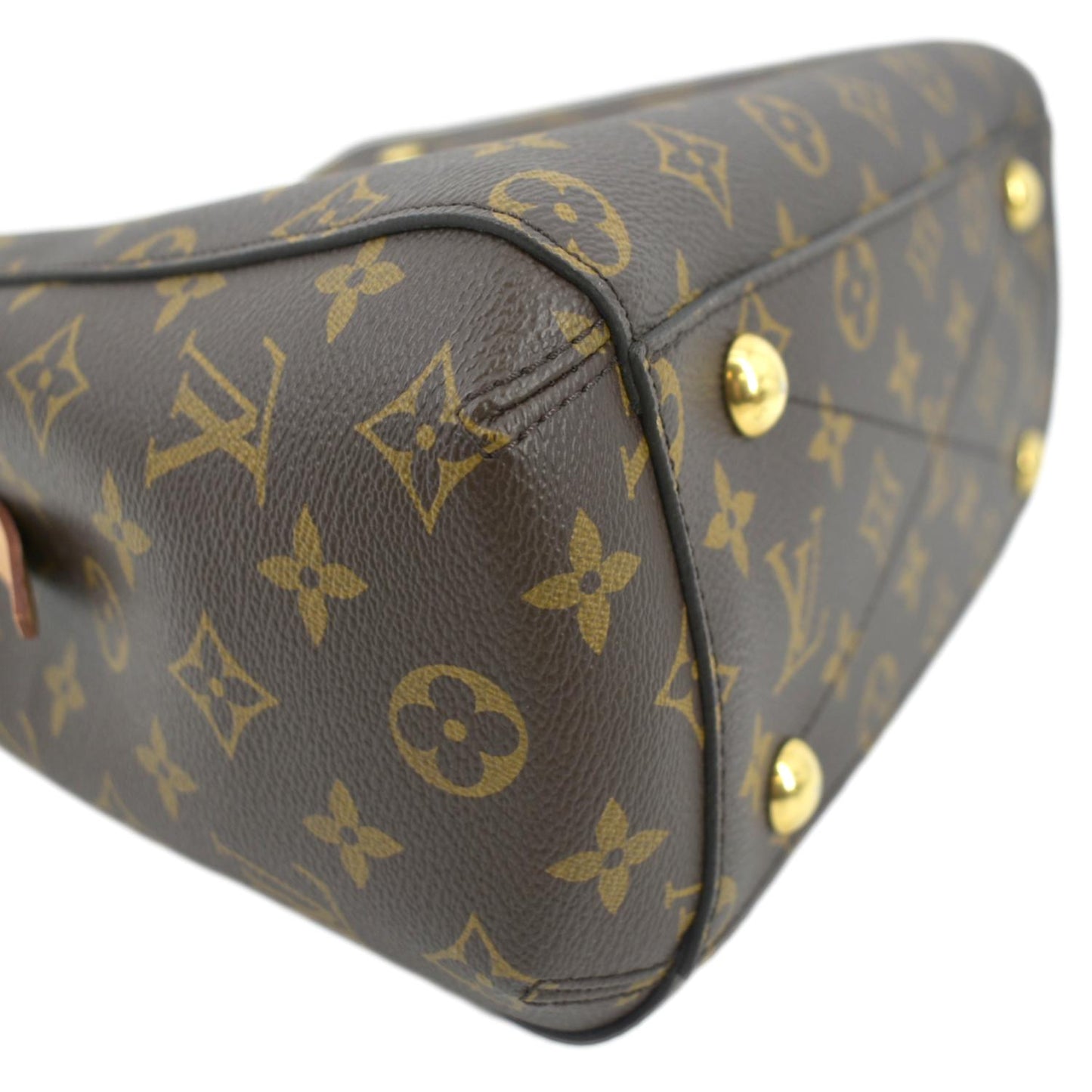 LOUIS VUITTON Montaigne BB Monogram Canvas Satchel Bag Brown