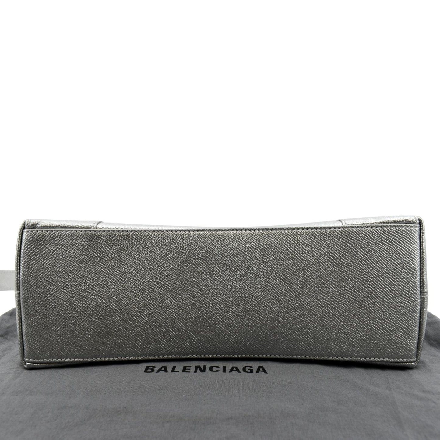 BALENCIAGA Treize Leather Shoulder Bag Metallic Silver