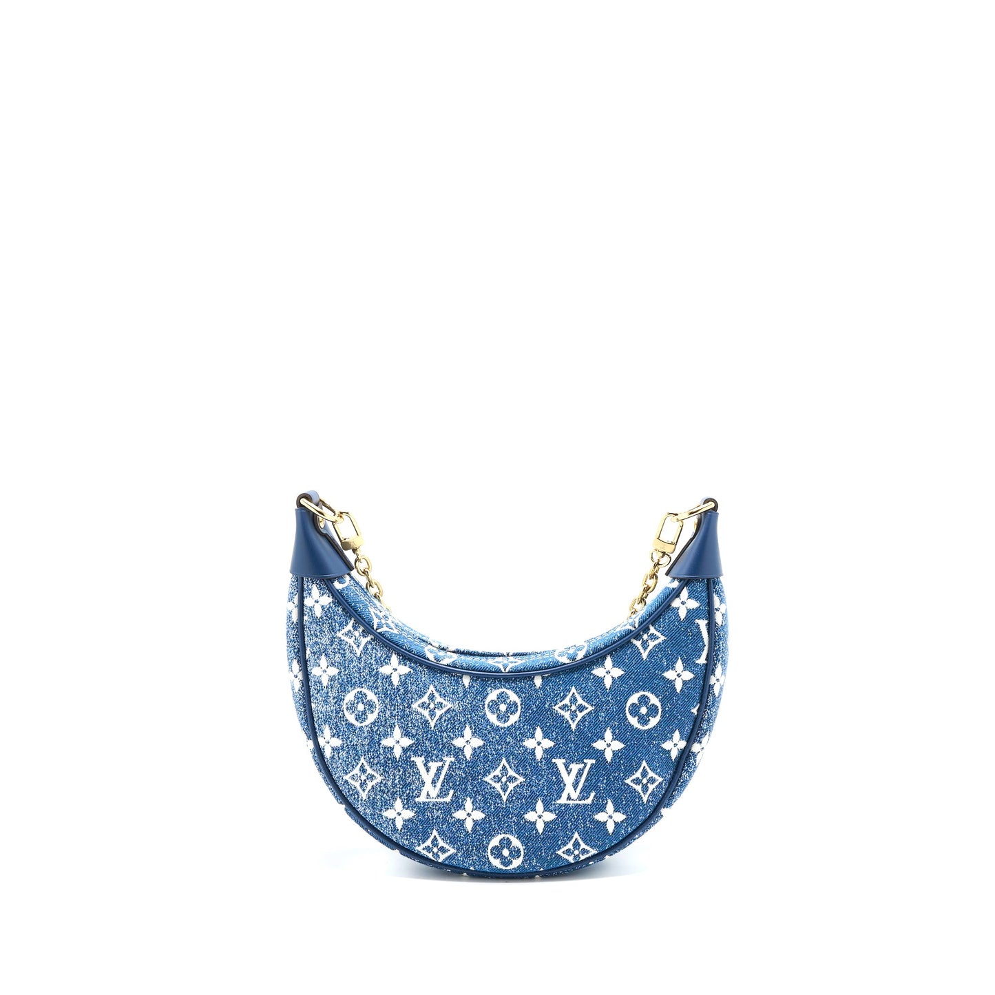 Louis Vuitton Half-Moon Loop Baguette Handbag Denim Blue (New Version)