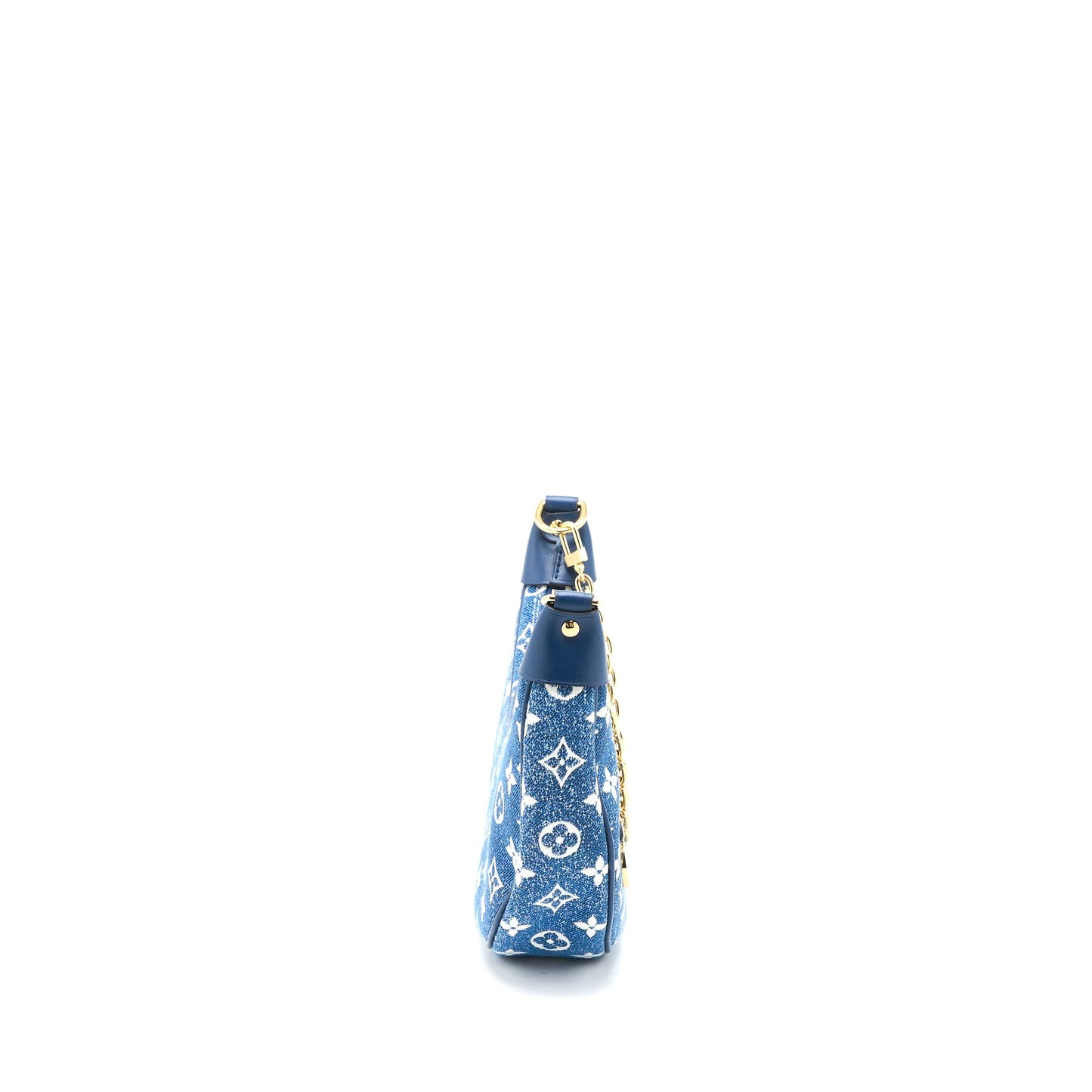 Louis Vuitton Half-Moon Loop Baguette Handbag Denim Blue (New Version)