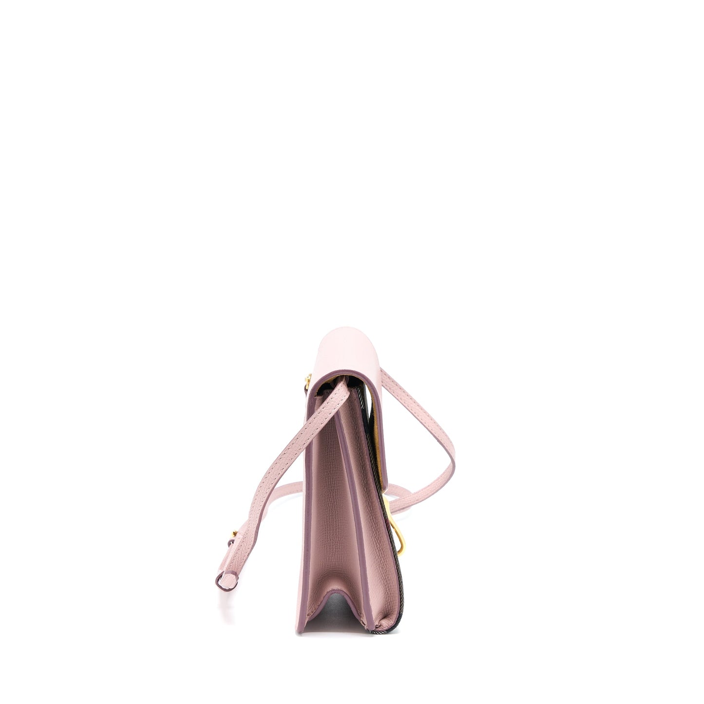 Burberry Small Leather And House Check Crossbody Purse Pale Orchid