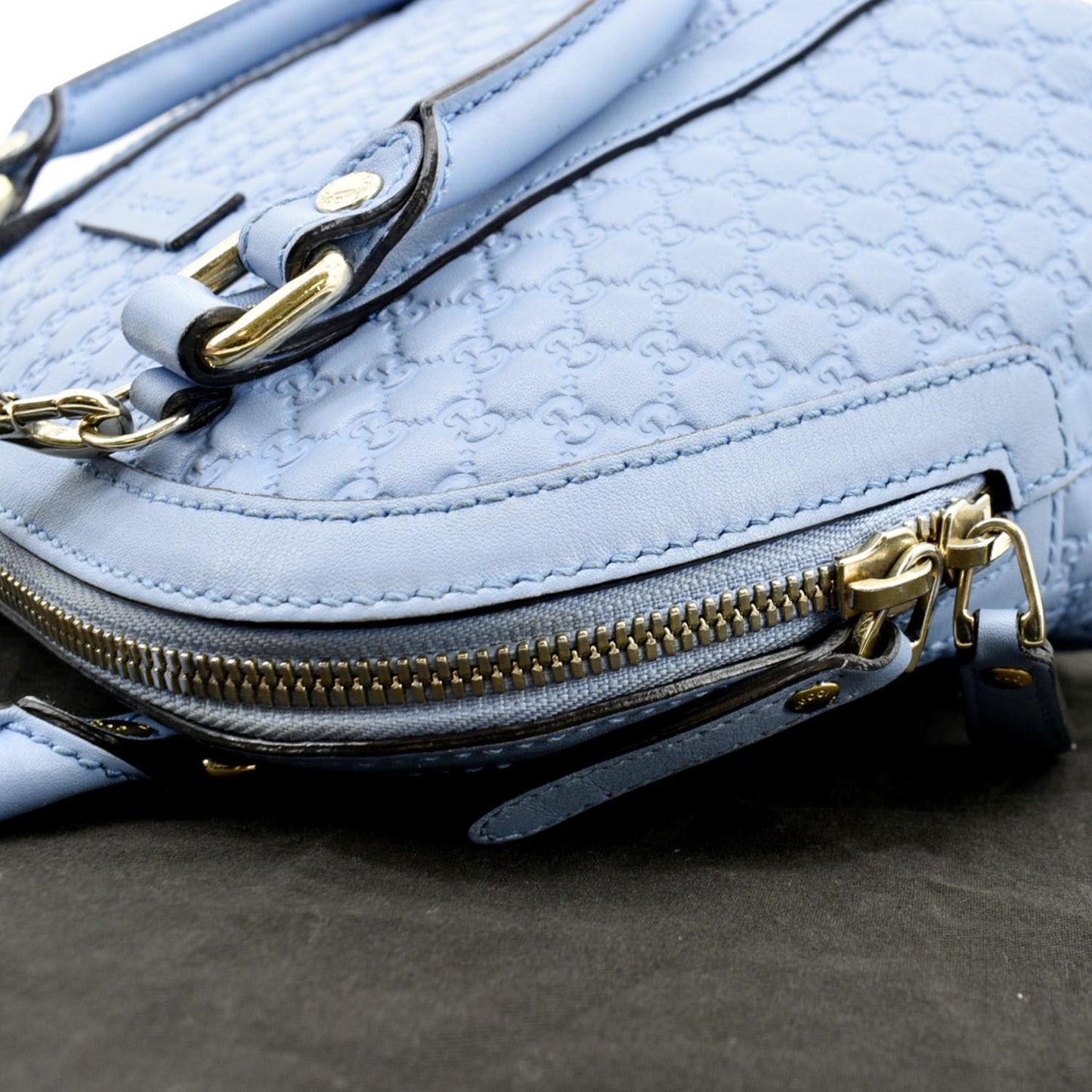 GUCCI Mini Dome Leather Crossbody Bag Mineral Blue 449654