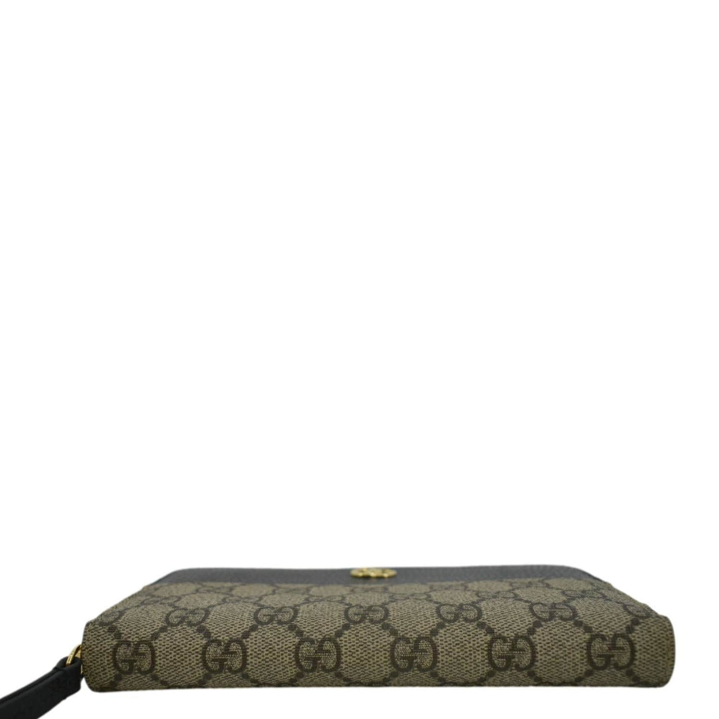 GUCCI GG Marmont Canvas Leather Zip Around Wallet Black 456117