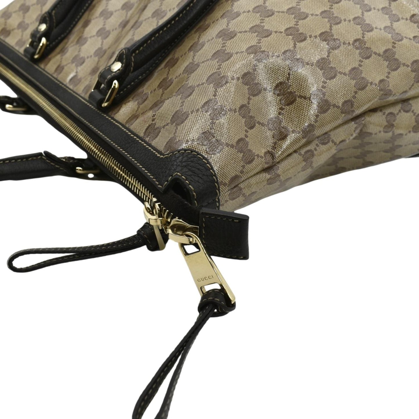GUCCI GG Canvas Shopping Tote Bag Black 327793