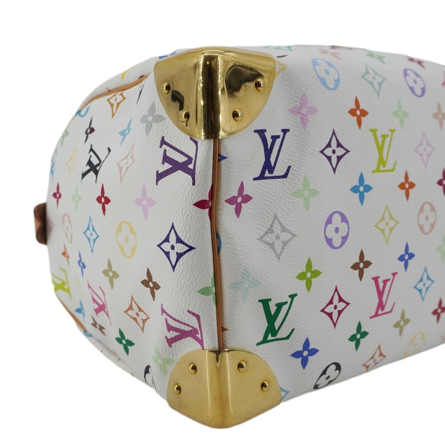 LOUIS VUITTON Speedy 30 Monogram Multicolor Canvas Satchel Bag White