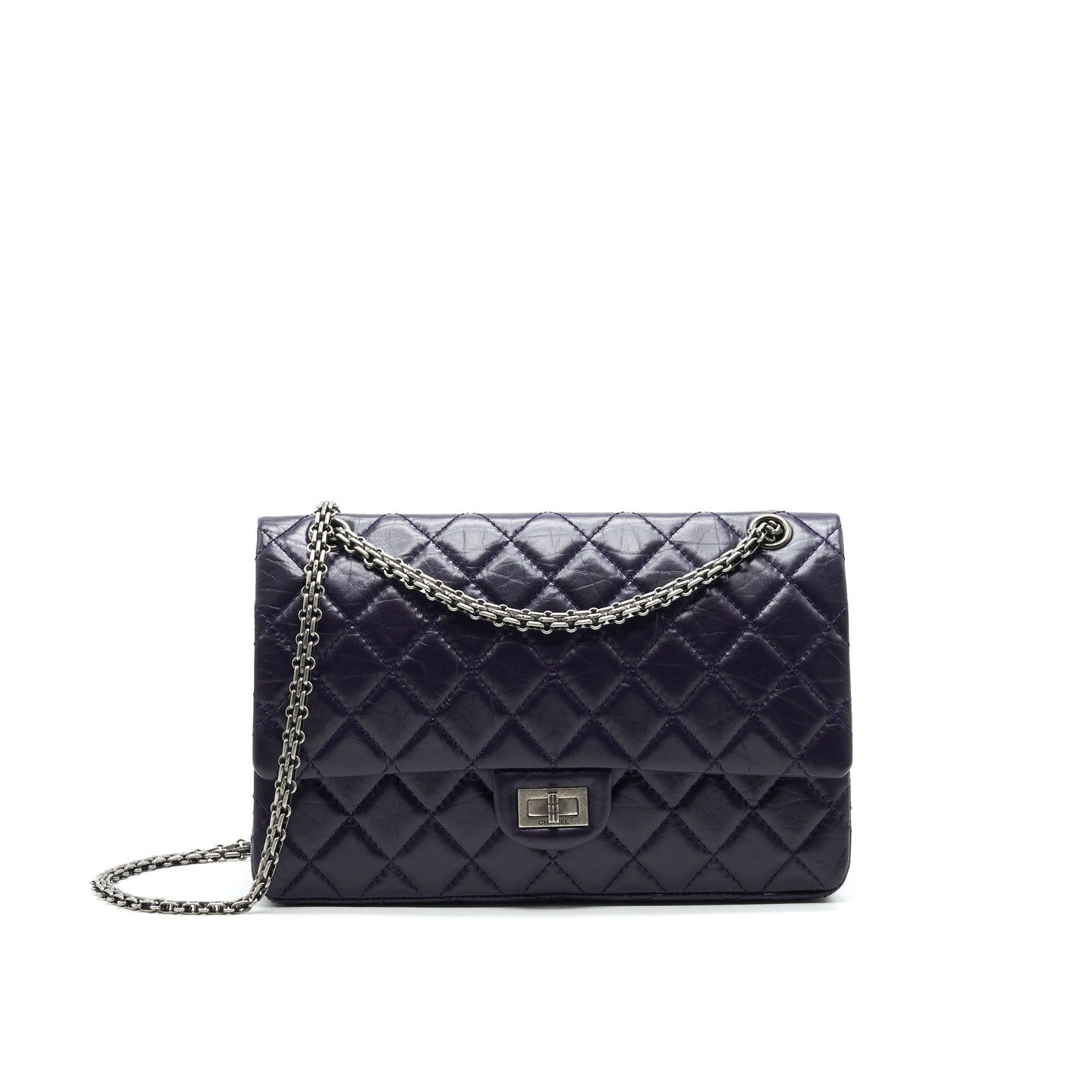 Chanel Reissue 226 in Dark Purple ilver ruthenium hardware