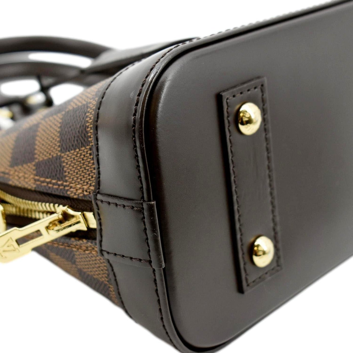 LOUIS VUITTON Alma BB Damier Ebene Satchel Crossbody Bag Brown