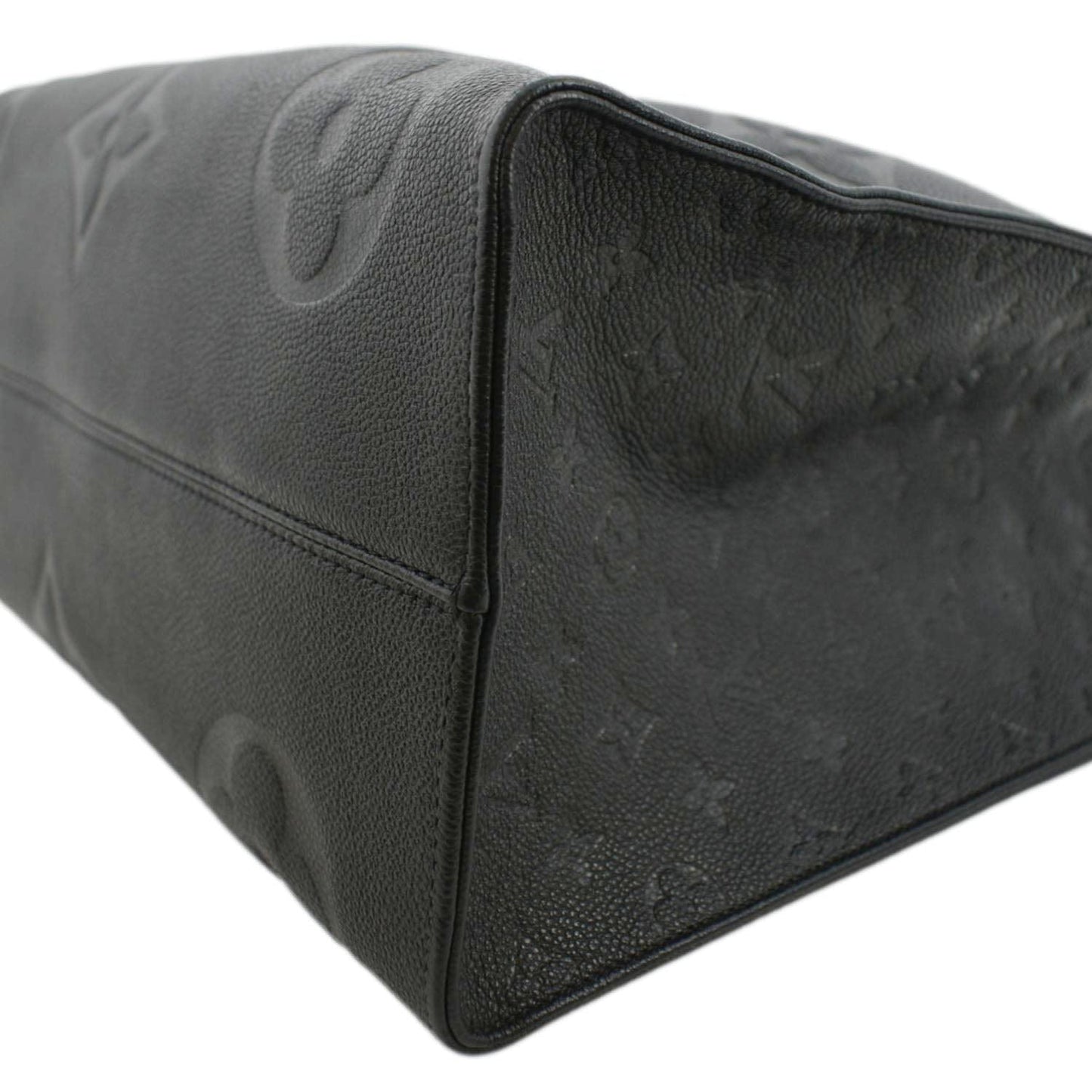 LOUIS VUITTON Onthego GM Monogram Empreinte Leather Tote Bag Black