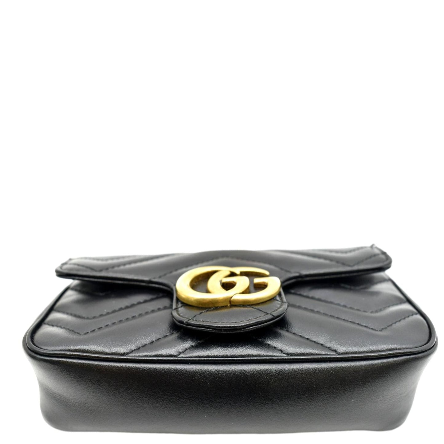 GUCCI GG Marmont Super Matelasse Leather Crossbody Bag Black 476433