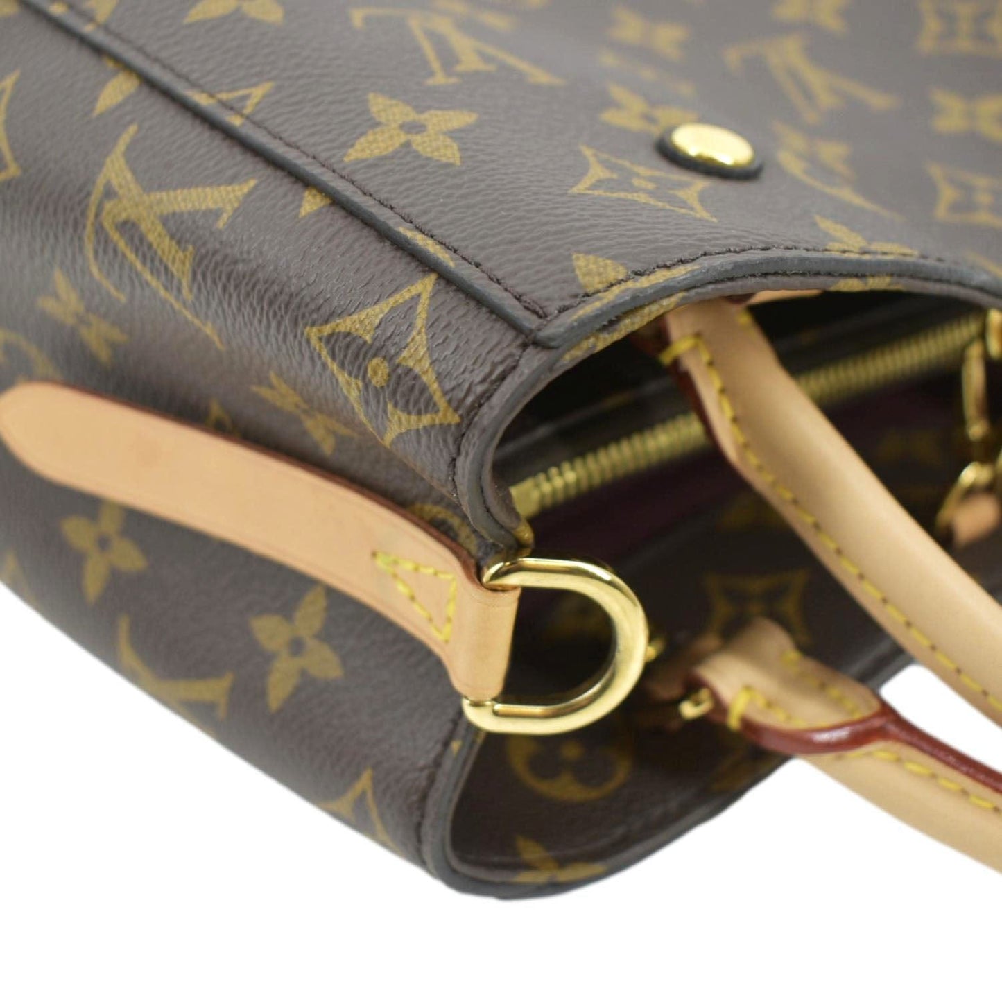 LOUIS VUITTON Montaigne BB Monogram Canvas Satchel Bag Brown
