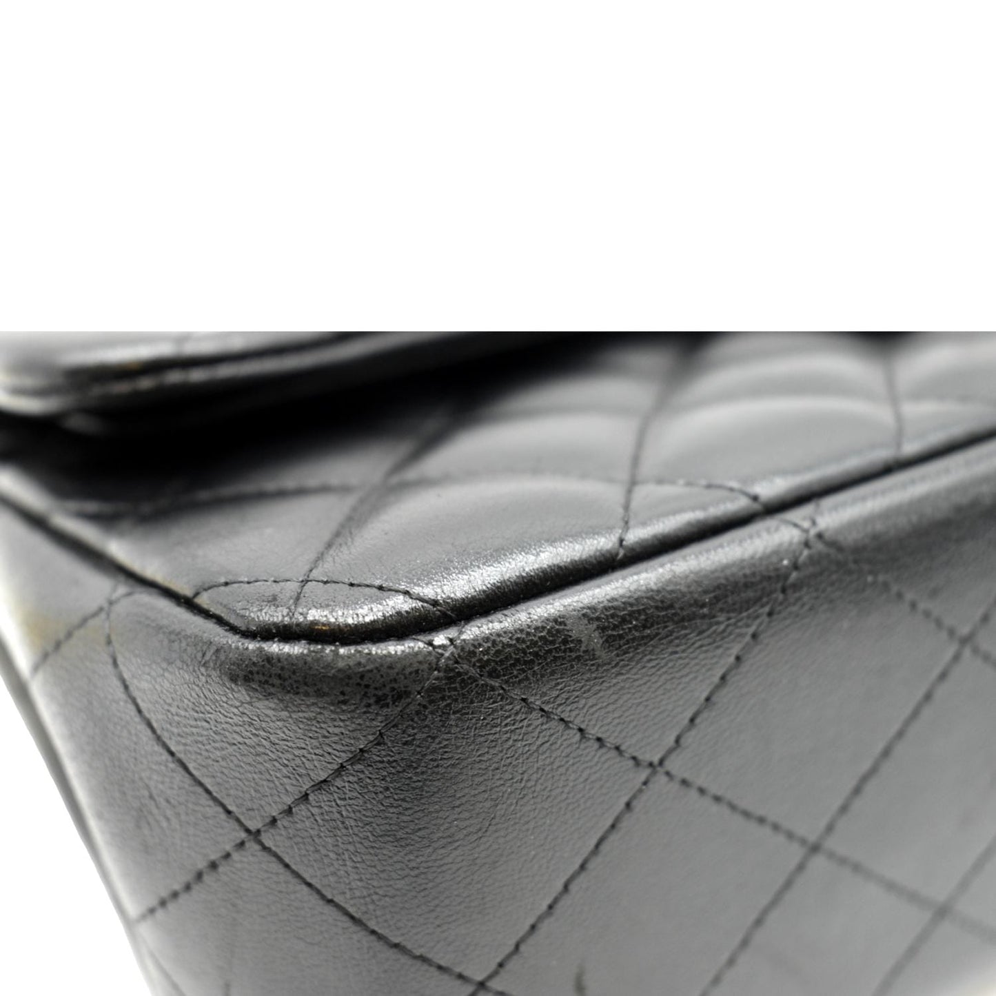 CHANEL Jumbo Double Flap Calfskin Leather Shoulder Bag Black