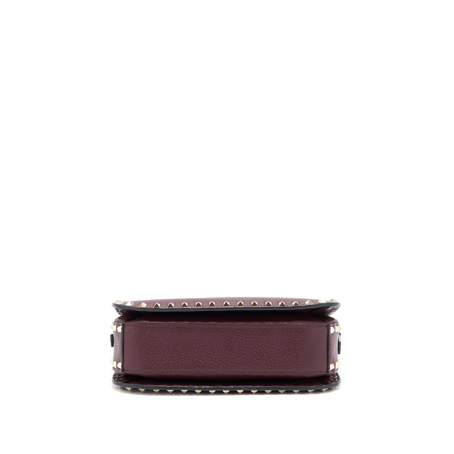 Valentino Rockstud Flap Crossbody Purse Dark Red