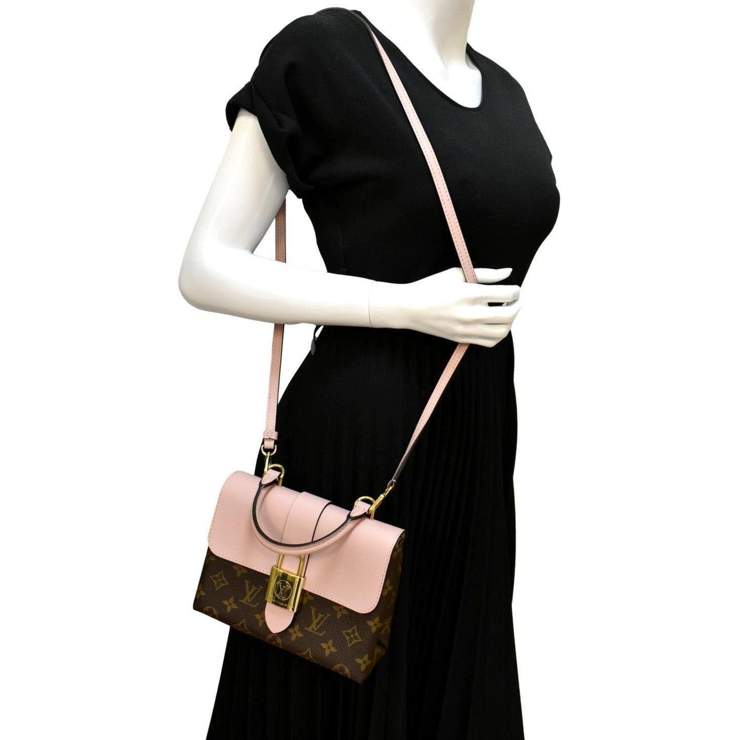 LOUIS VUITTON Locky BB Monogram Canvas Crossbody Bag Rose Poudré